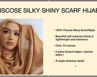 SILKY SHINY Women Maxi Wedding Plain Faux Silk Scarf Hijab Shawl Wrap Elegant