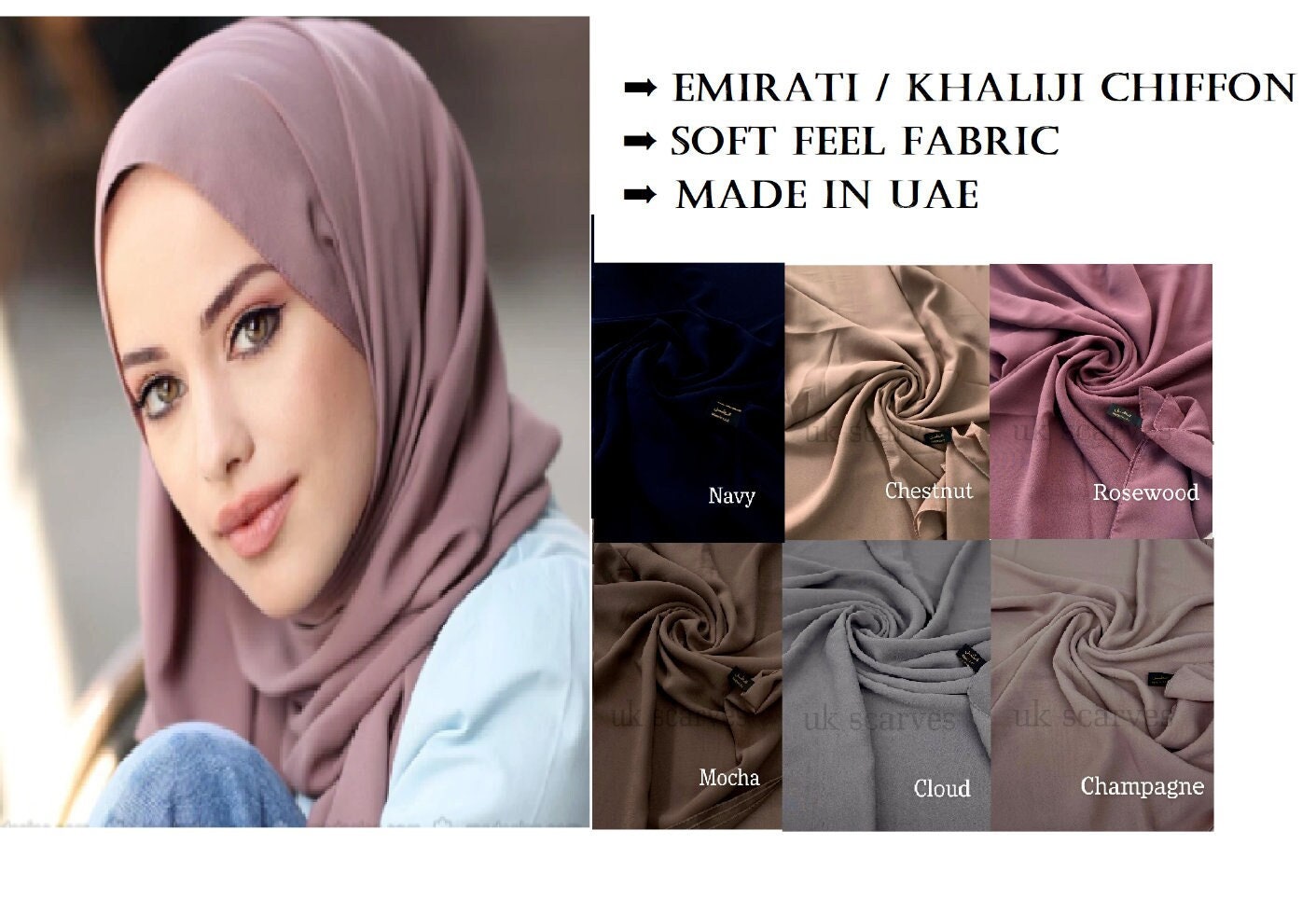 Analist Vervreemding bezorgdheid Premium Velvet EMIRATI Chiffon 200x70cm Maxi Hijab Sjaals - Etsy Nederland