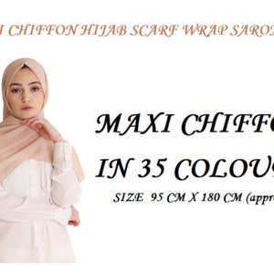 New Extra Large Premium CHIFFON MAXI Plain Hijab Scarf Headscarf ladies Sarong