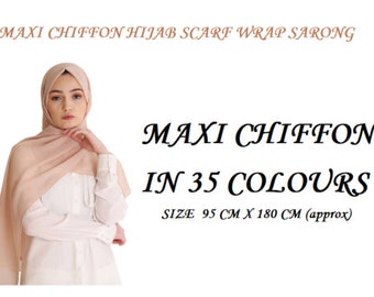 Nuovo extra large Premium CHIFFON MAXI Sciarpa Hijab tinta unita Foulard da donna Sarong