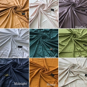 Premium Emirati Quality Dubai Jersey Hijab Scarf Shawl Stretchy Maxi Lycra Wrap Plain Khaliji image 6