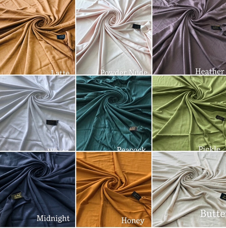 Premium Emirati Quality Dubai Jersey Hijab Scarf Shawl Stretchy Maxi Lycra Wrap Plain Khaliji zdjęcie 6