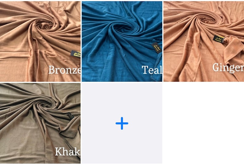 Premium Emirati Quality Dubai Jersey Hijab Scarf Shawl Stretchy Maxi Lycra Wrap Plain Khaliji image 7