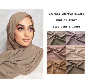 CRINKLE CHIFFON New Dubai Premium  PINSTRIPE Hijab Plain Maxi Headscarf Scarves Shawl Scarf