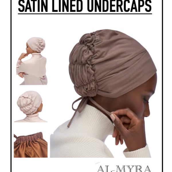 Satin Lined Hijab Under scarf, Silk Underscarf, Satin Lined Hijab Cap, Under scarf, Satin Sleep Cap, Chemo Bonnet, Satin Lined Turban