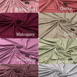 Premium Emirati Quality Dubai Jersey Hijab Scarf Shawl Stretchy Maxi Lycra Wrap Plain Khaliji image 8