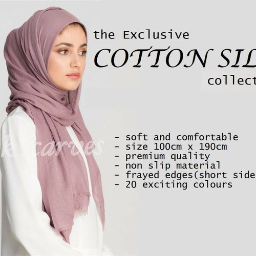 Premium Quality Soft COTTON SILK Maxi Hijab Scarves Headscarf Shawl Wrap Scarf