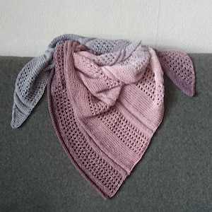 Krimituch-Anleitung, gestrickt, einfach, reversibel, von der Spitze aus, asymmetrisch,Farbverlauf, Bobbel, Krimi-Tuch