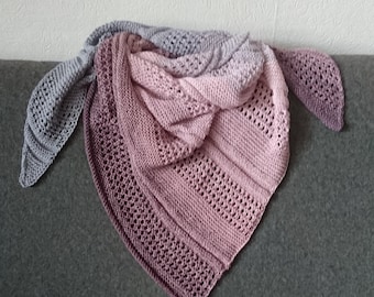 Krimituch-Anleitung, gestrickt, einfach, reversibel, von der Spitze aus, asymmetrisch,Farbverlauf, Bobbel, Krimi-Tuch