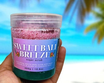 Sweet Almond & Cocoa Butter Body Scrub 300g | Sweet Bali Breeze | Face and Body Scrub | Vegan, Self Care, Body Polish, Skincare