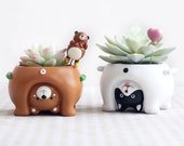 Cute Little Upside Down Animals Resin Flower Pot Resin Planter Decorative Flower Pot Designer Resin Planter Resin Pot
