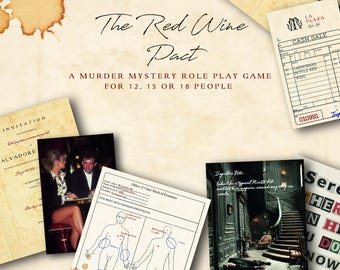 Rodewijnpact - Murder Mystery Kit - Mafia - Rollenspel - 12 / 15 / 18 spelers