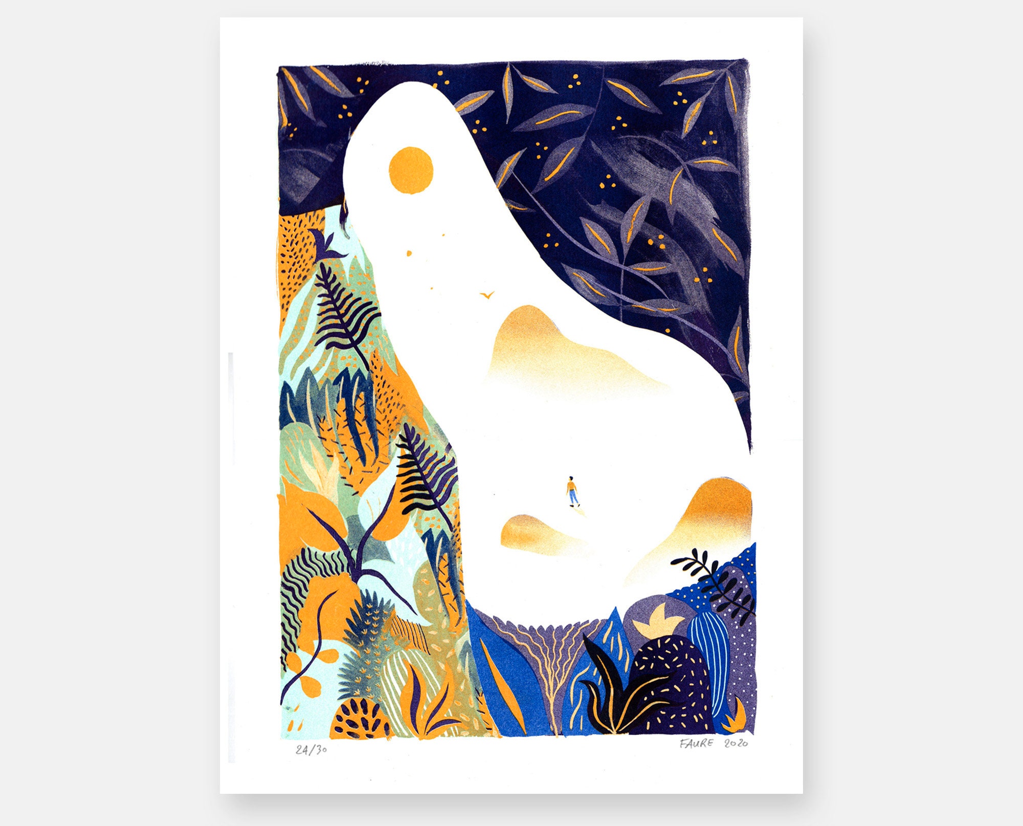 Belle Vue. Impression Riso Format 30 X 40 cm sur Papier Munken 150 Gr