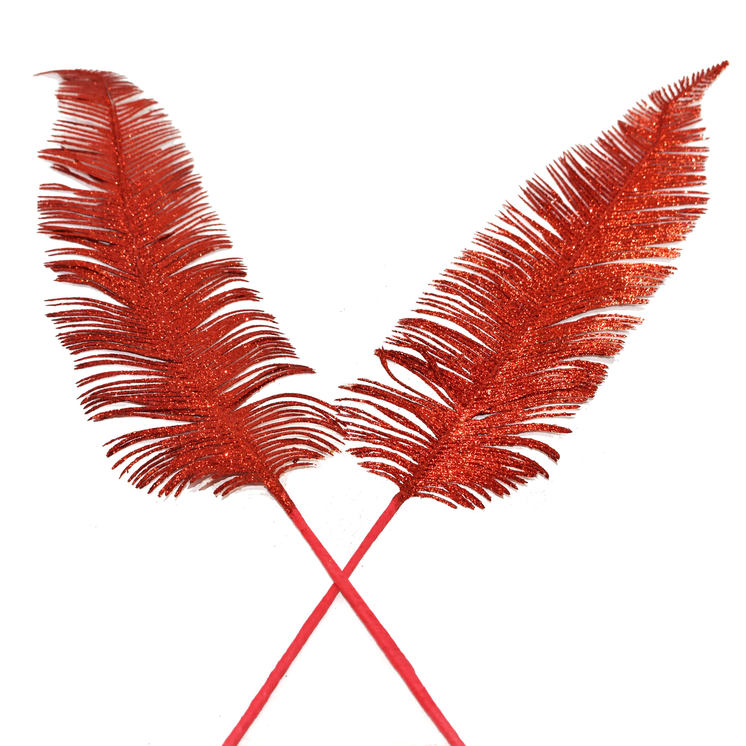 Large 78cm Floristry Glitter Feather Decorations Craft Red Etsy
