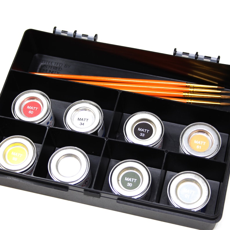 Humbrol® Matt Enamel Paint & Brush Set 8 X Colours of Paint Etsy