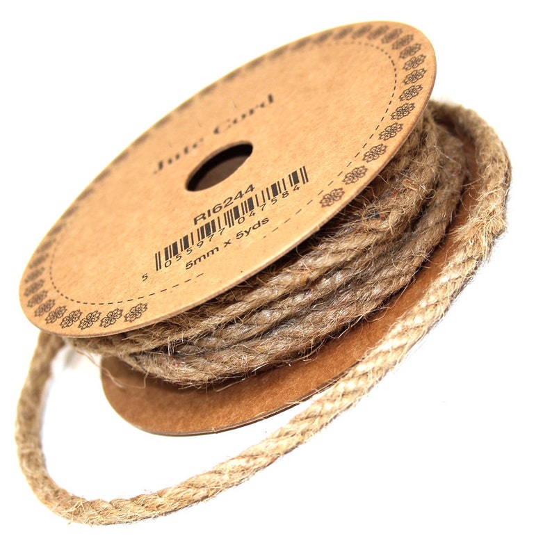 Natural JUTE Cord 5mm X 5 Yard Reel Hessian Rope Rustic Art Etsy UK