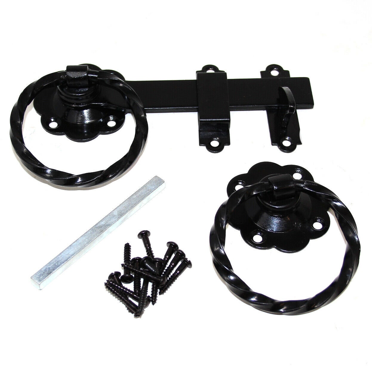 6 150mm Black Twisted Ring Gate Latch Set Heavy Duty Etsy UK