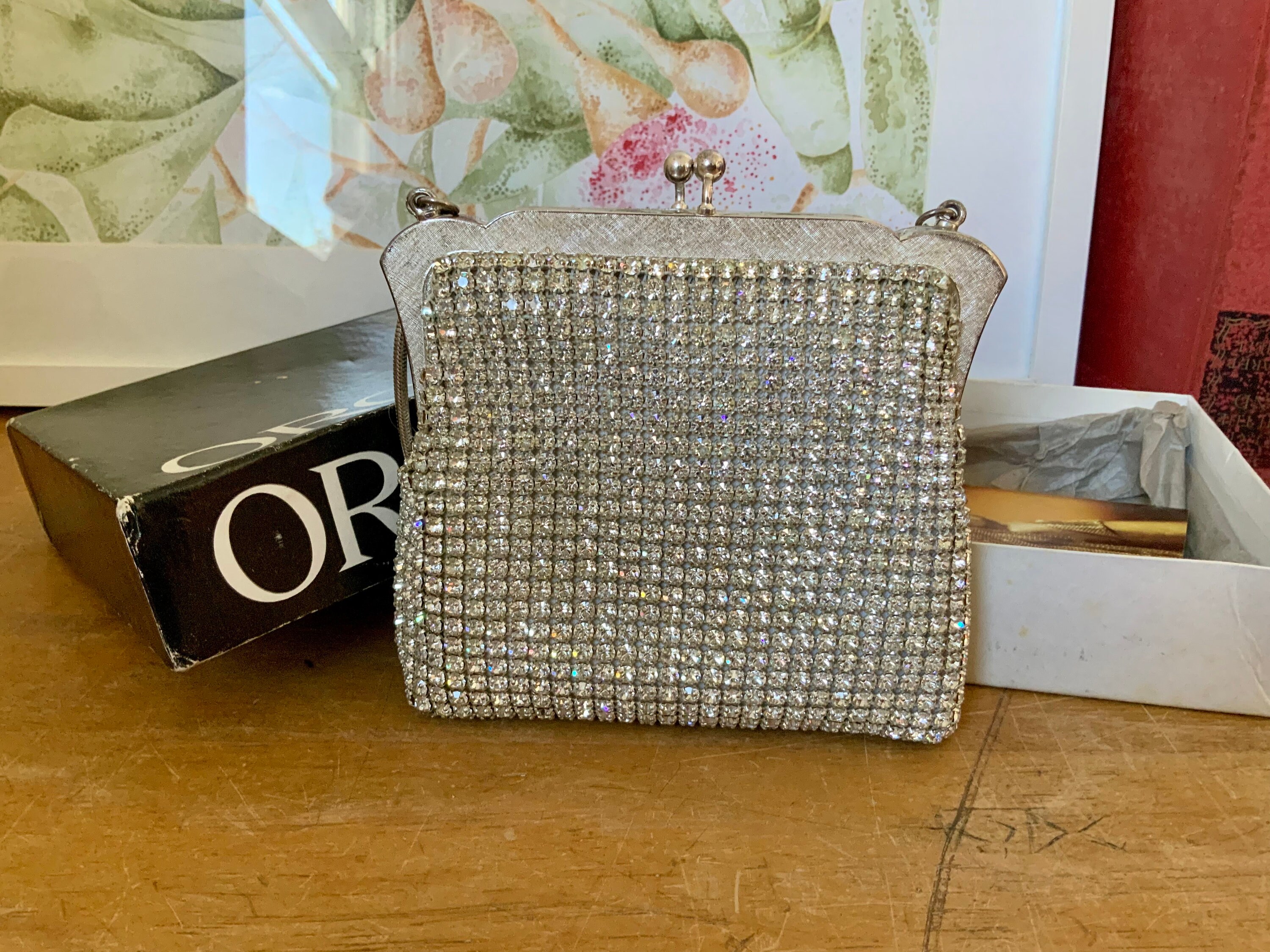 Vintage Oroton diamanté glomesh evening bag from 1973 in Etsy