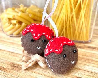 Meatball Ornament - Meatball Gift - Pasta Party - Spaghetti and Meatball - Food Ornament - Italian Ornament - Pasta Lover