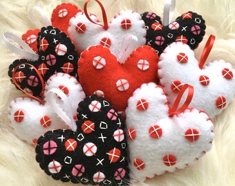 Felt Heart Valentine Ornament (Customization Available)