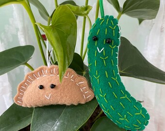 Pittsburgh Ornaments - Pickle Ornament - Pierogi Ornament - Pittsburgh Gifts - Pittsburgh Christmas - Christmas Pickle - Pierogi Gift