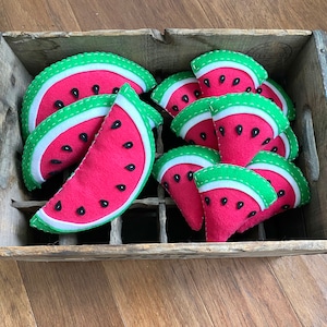 Felt Watermelon - Pretend Play Food - Felt Food - Watermelon Slice - Play Kitchen Food - Toddler Toys - Grocery Store