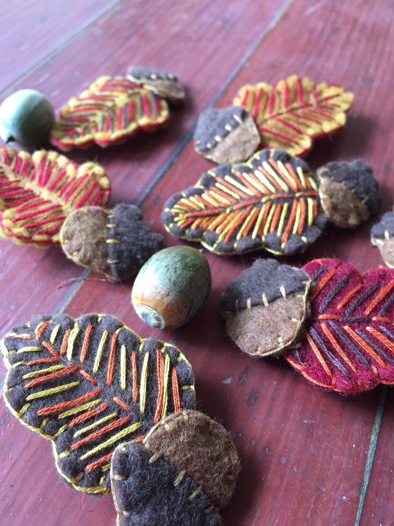 Oak Leaf Hair Clip Felt Hair Clips Girls Fall Hair Etsy