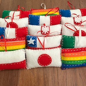 Flag Ornament - Pride Ornament - Italian Ornament - Polish Ornament - Japan Ornament - French Ornament - Chilean Ornament