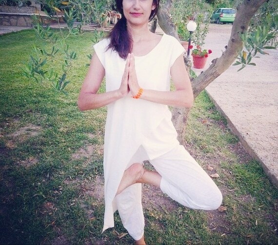Yoga Tunic Cotton White Clothing Yoga 