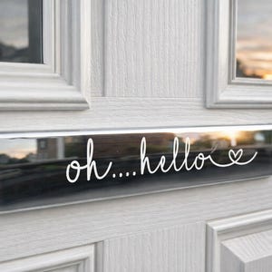 Oh Hello Letter Box Vinyl Decal Sticker, Custom Door Decoration