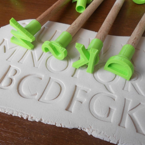 Stamps for clay alphabet pottery ceramic polymer tools 26 Etsy