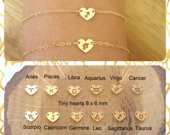 Dainty Personalized Heart Bracelet / Constellation bracelet / zodiac bracelet / celestial bracelet / horoscope bracelet / gold filled