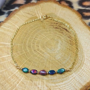 Black opal bracelet / opal bracelet / october birthstone bracelet / gold opal bracelet / birthstone bracelet / dainty bracelet / opal