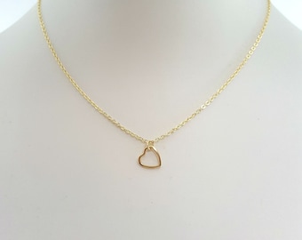 14k gold filled heart necklace / heart necklace / gold heart necklace / heart jewelry / small heart necklace / dainty necklace / GF necklace