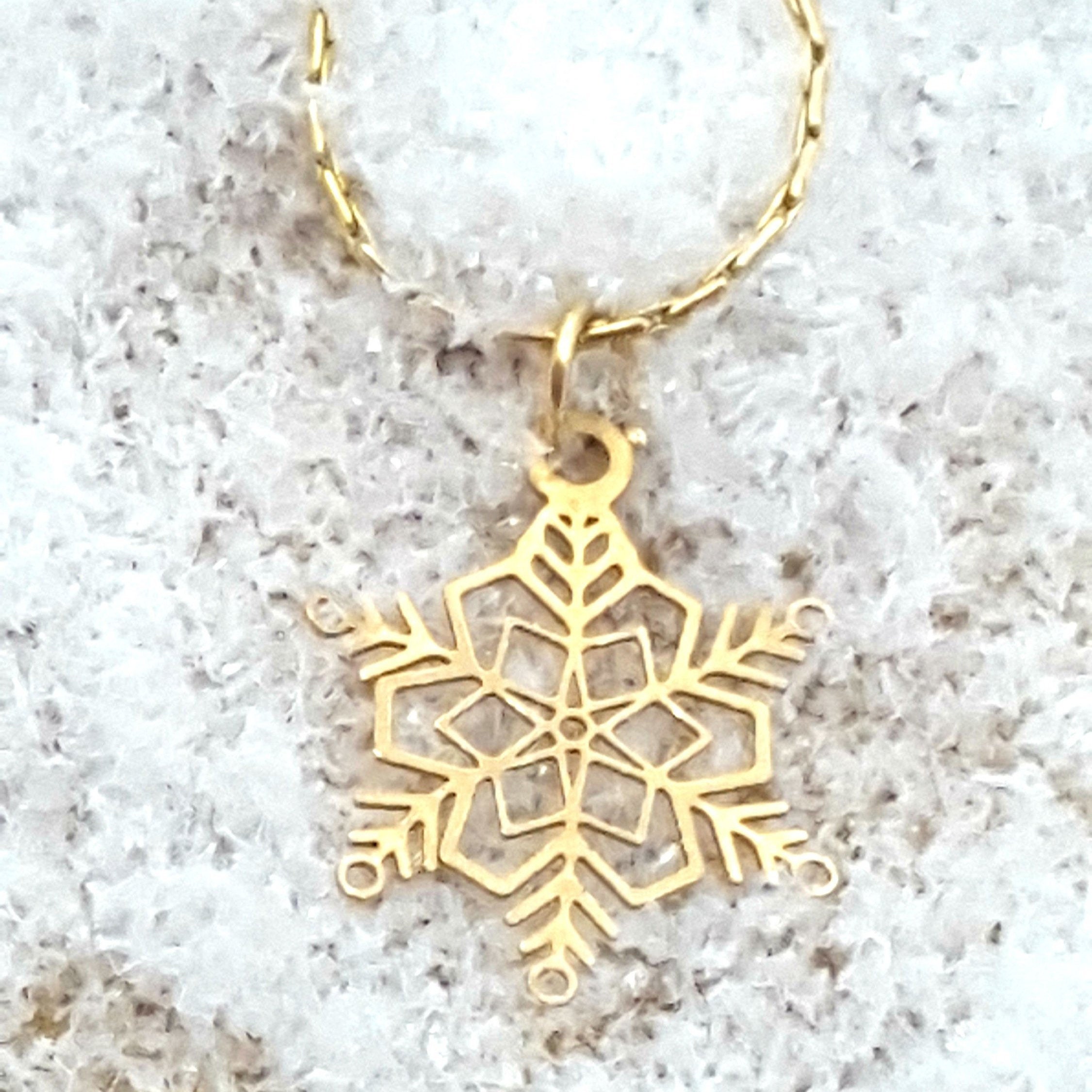 Gold filled snowflake necklace / gold necklace / snowflake | Etsy