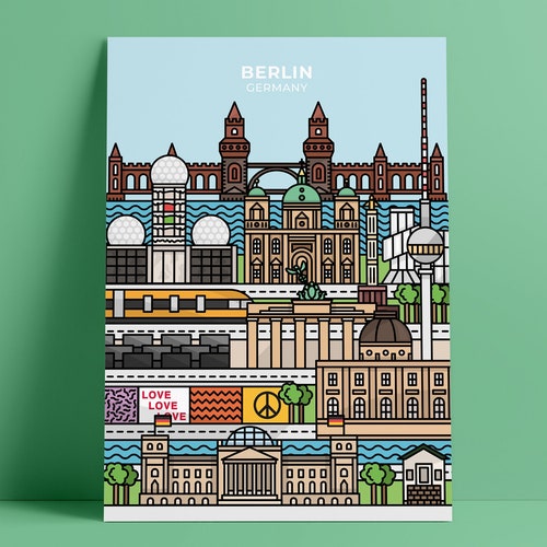 Berlin Print Germany Poster Travel Poster Etsy UK