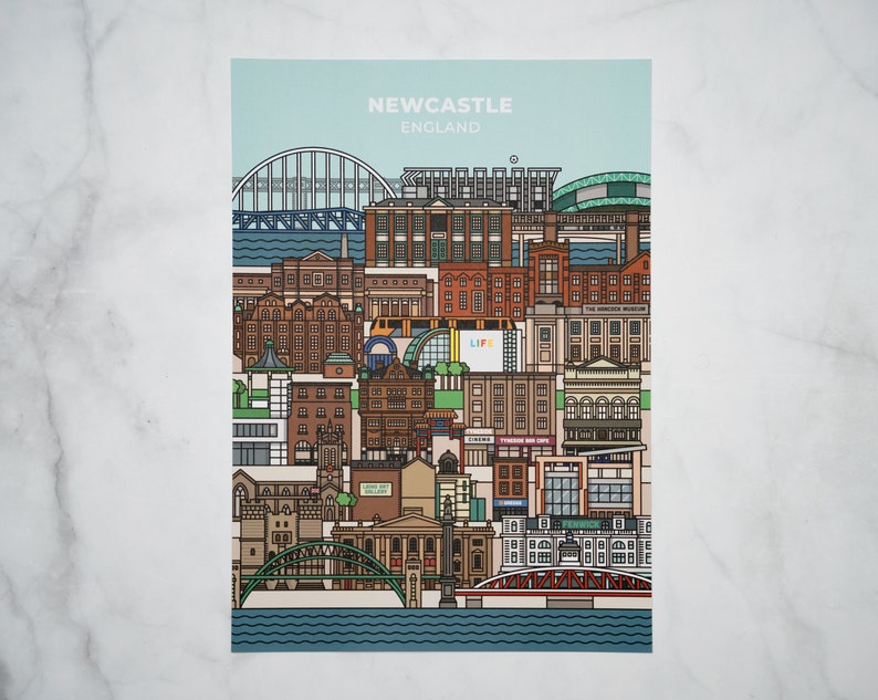 Newcastle Illustrated Poster Print image 5