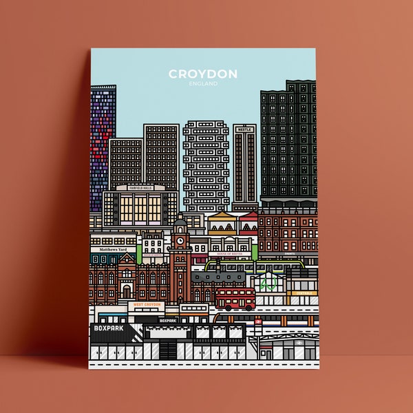 Croydon South London Travel Print