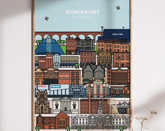Stockport Manchester Poster Print Artwork