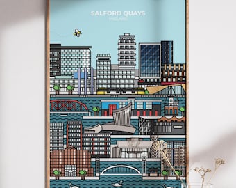Salford Quays Manchester Poster Print