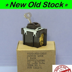 Keyed Lock Locking Single-Pole ON/OFF Toggle Switch, Despard Interchangeable, Pass and Seymour P&S Made in USA Light