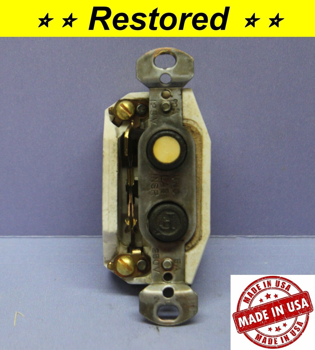 Vintage Push Button Light Switch ON/OFF, Singlepole Motherofpearl
