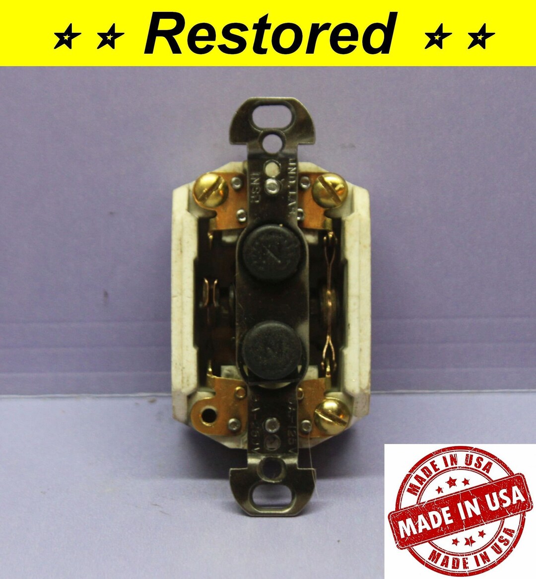 Vintage Push Button Light Switch 3way Porcelain Restored Etsy