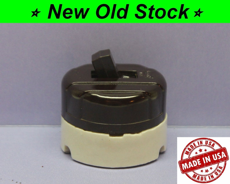 NEW Vintage Antique Round Toggle Light Switch - Bakelite/porcelain ...