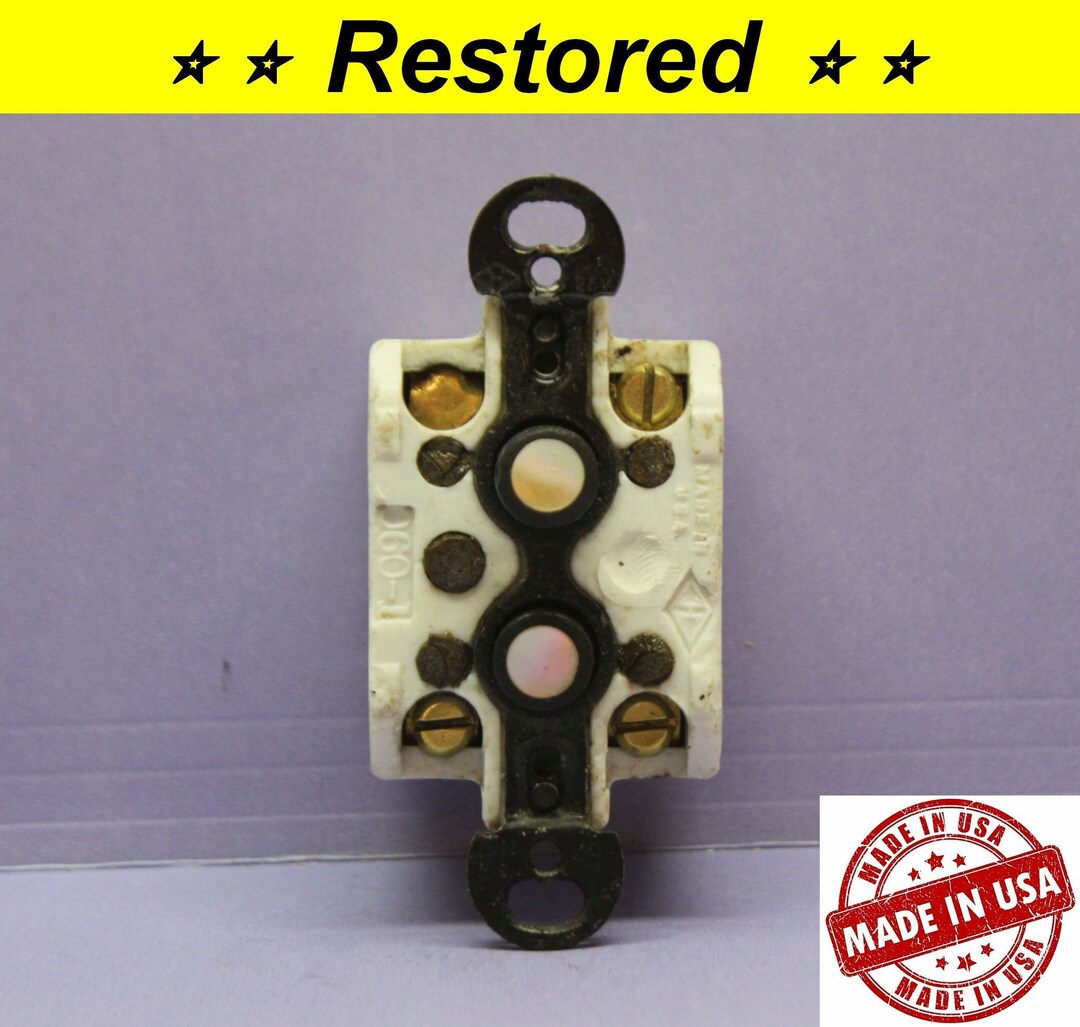 Vintage Push Button Light Switch, 3way Double Motherofpearl Buttons