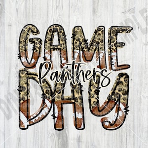 Football, Game Day, Cheetah, Panthers, PNG, Sublimation, DTF, Digital Download, Instant Download, Gift for Her