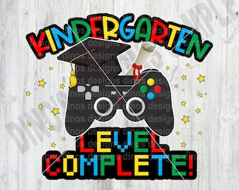 Kindergarten Graduation Gaming PNG: Sublimation & DTF (Digital Download)