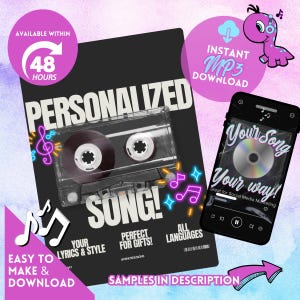 Erstellen Sie einen benutzerdefinierten Song | Personalisiertes Lied | Einzigartige Songtexte | .mp3 Sofortiger Download