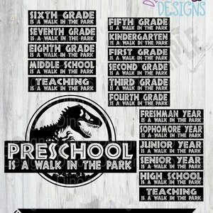 Graduation, Back to School, Jurassic Park SVG, Cutting File, PNG, Sublimation, dtf File Bundle! Instant Download!! All Grades!