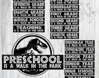 Graduation, Back to School, Jurassic Park SVG, Cutting File, PNG, Sublimation, dtf File Bundle! Instant Download!! All Grades!